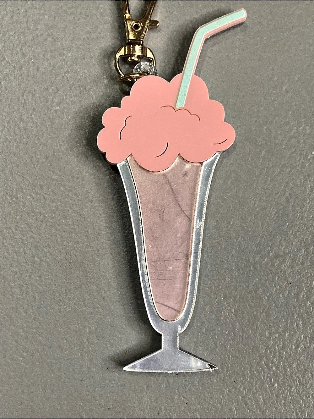 Stoney Clover Lane Pink Cocktail Glass Keychain